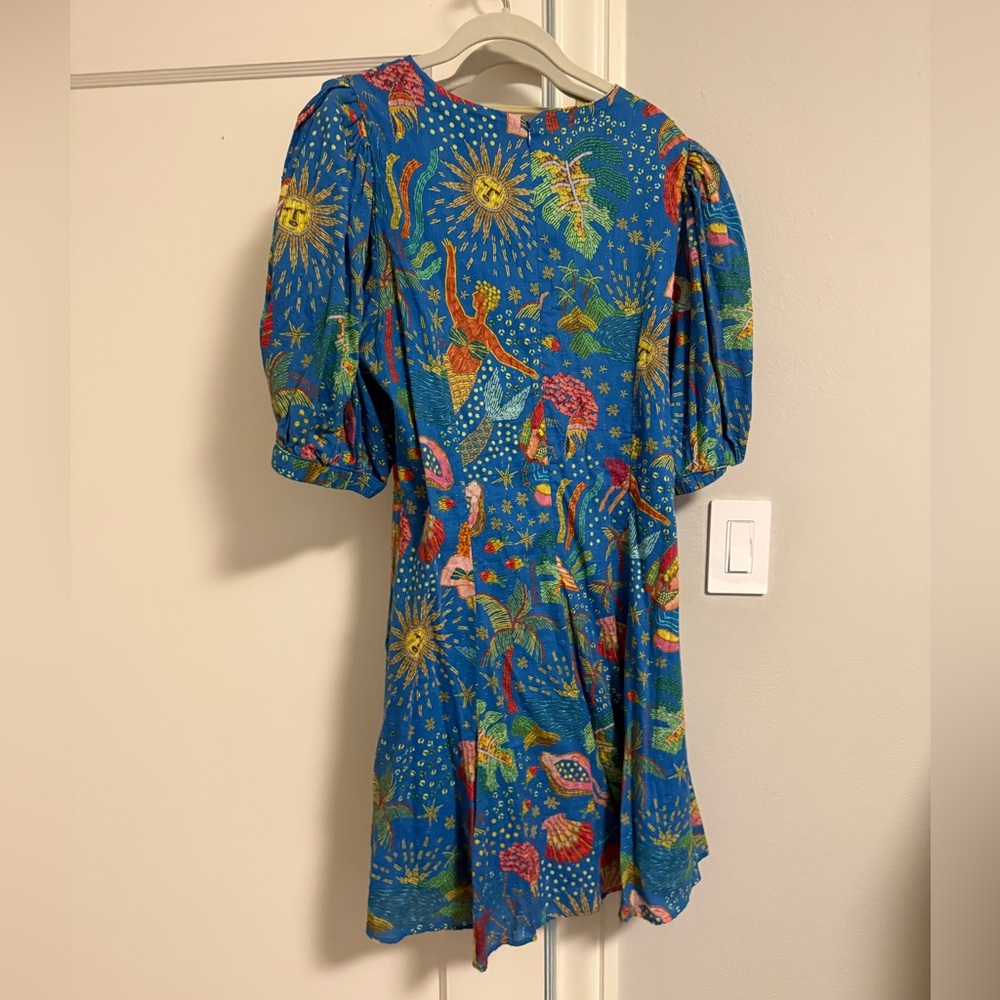 Farm rio ocean stories printed mini dress size L excellent condition - Picture 5 of 8